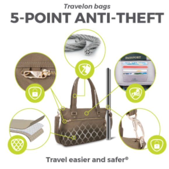 Travelon Black Crossbody Anti-Theft Travel Purse - Picture 8 of 9